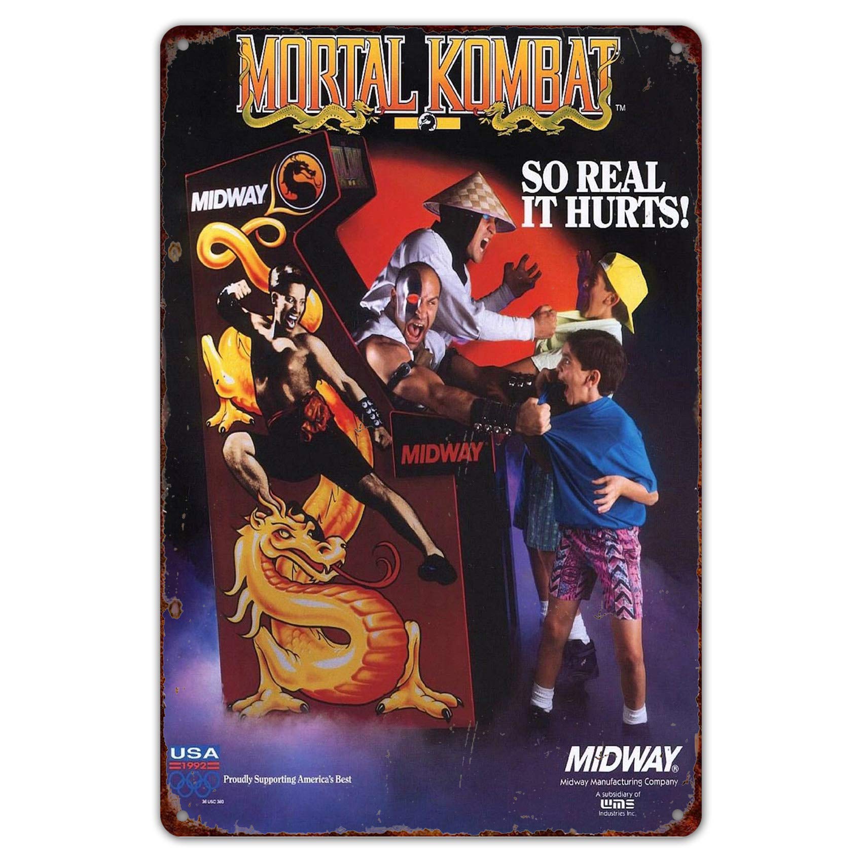 Arcade X - Letrero de metal vintage de 8